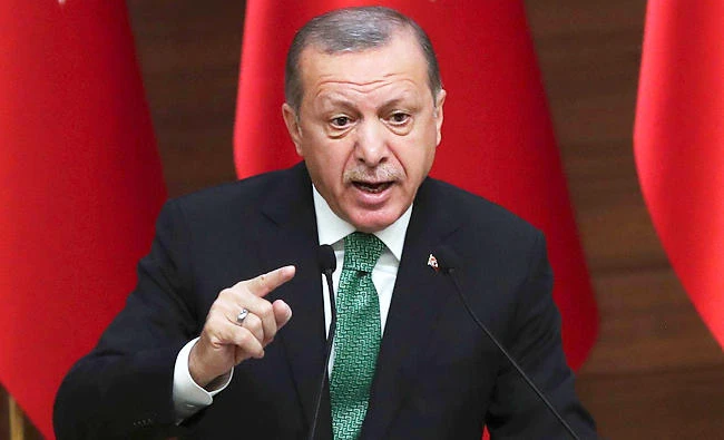 Turkish President Recep Tayyip Erdogan speaks during the 39th Mukhtars Meeting, at Presidential Complex in Ankara, in this August 22, 2017 photo. (AFP)