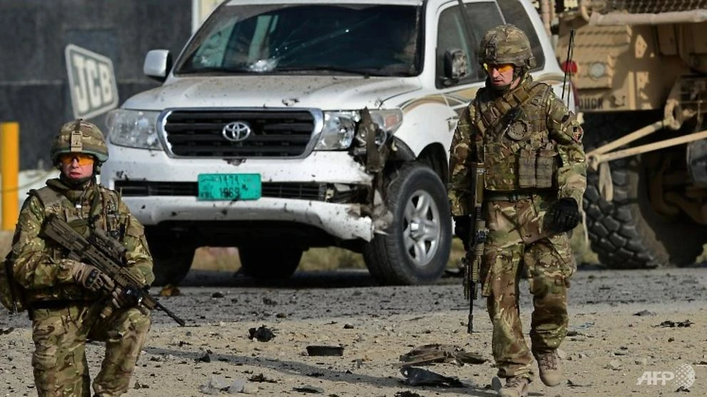 US soldiers keep watch on Jalalabad road in Kabul, Afghanistan. (AFP)
