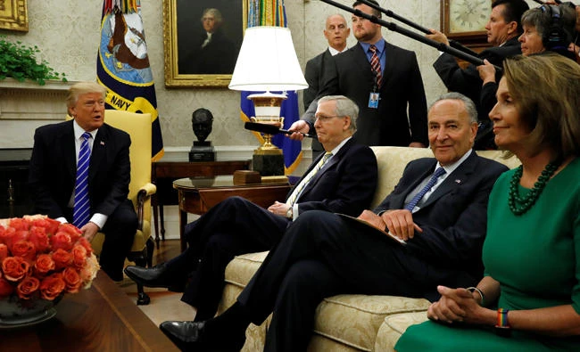 Trump, siding with Democrats, agrees to 3-month debt-limit rise — lawmakers