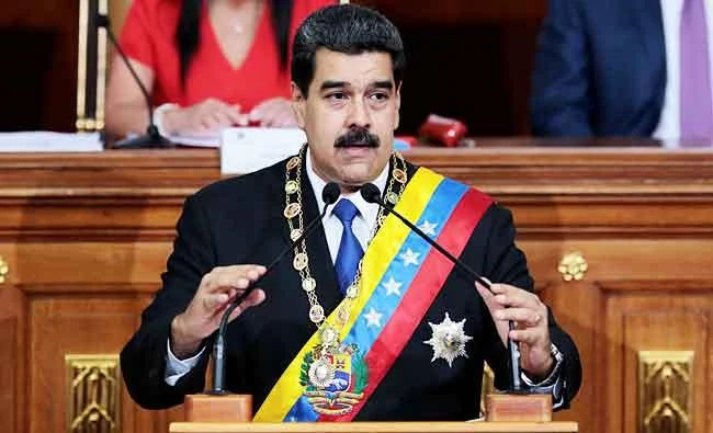 Venezuela's President Nicolas Maduro gestures as he speaks during a session of the National Constituent Assembly at Palacio Federal Legislativo in Caracas, Venezuela on Thursday. (Reuters)