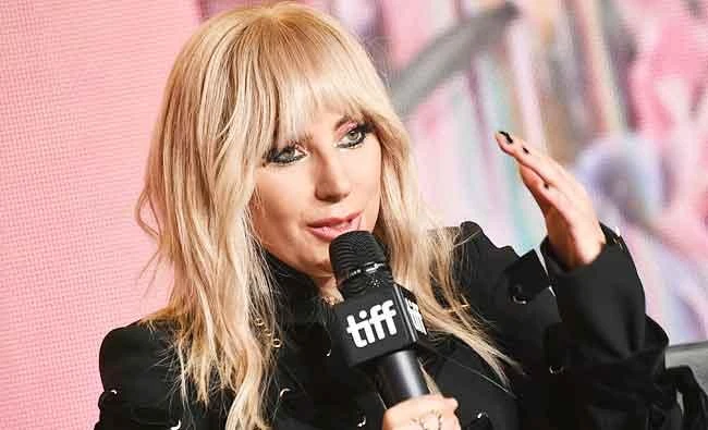 Lady Gaga speaks during a press conference for "Gaga: Five Foot Two" on day 2 of the Toronto International Film Festival at the TIFF Bell Lightbox on Friday, in Toronto. (AP)