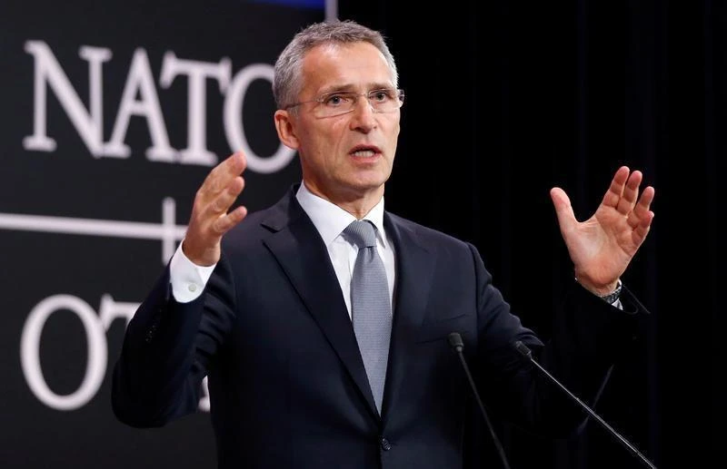 NATO Secretary-General Jens Stoltenberg addresses a news conference during a NATO defence ministers meeting at the Alliance headquarters in Brussels, Belgium, October 27, 2016. (REUTERS)