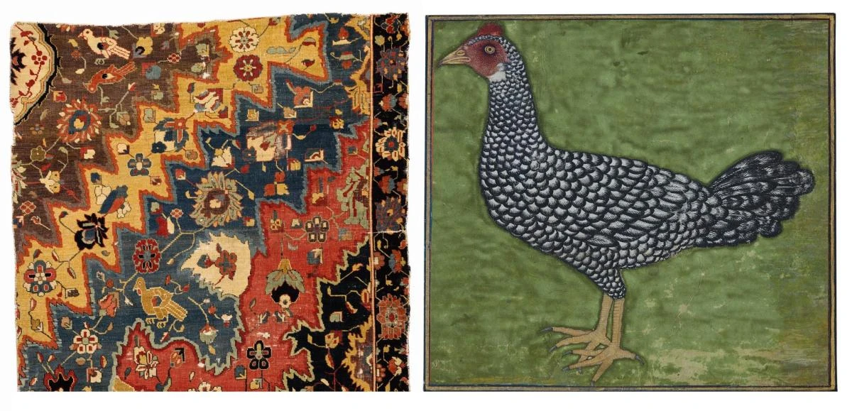 A fragment of a carpet and a painting from Howard Hodgkin’s collection. (Photos supplied)