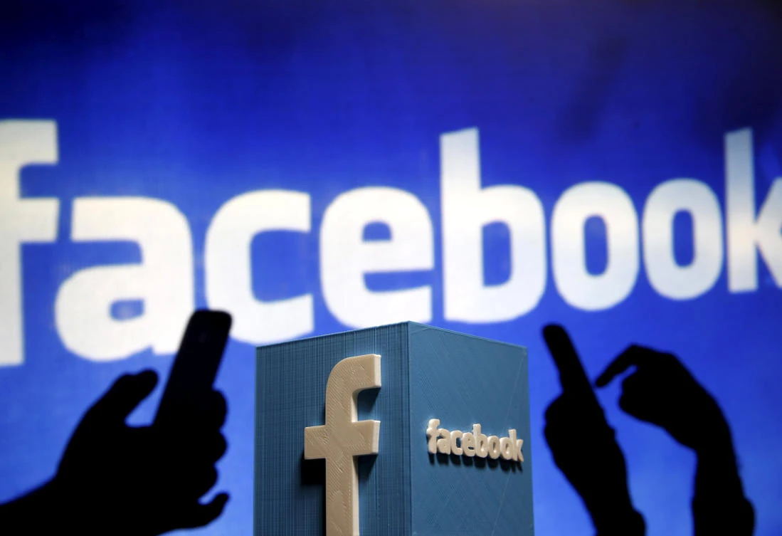 A 3D plastic representation of the Facebook logo is seen in this illustration photo, on May 13, 2015. (File photo by Reuters)