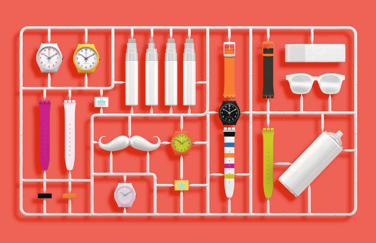Customers can choose from pre-designed watch heads, straps, loops and pins.