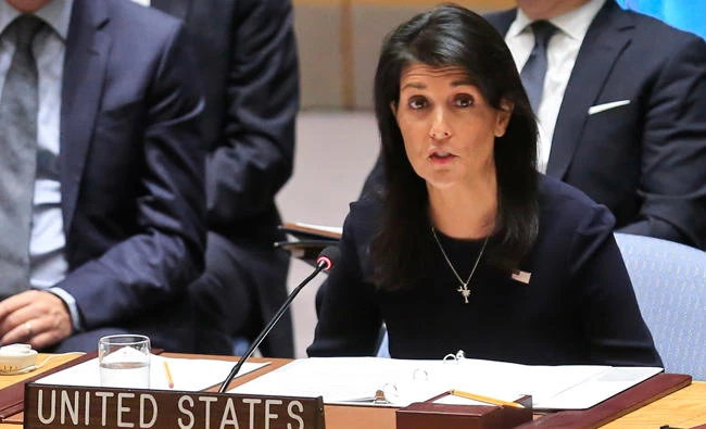 Nikki Haley, US ambassador to the UN, addresses a UN Security Council meeting in New York recently. (AP)