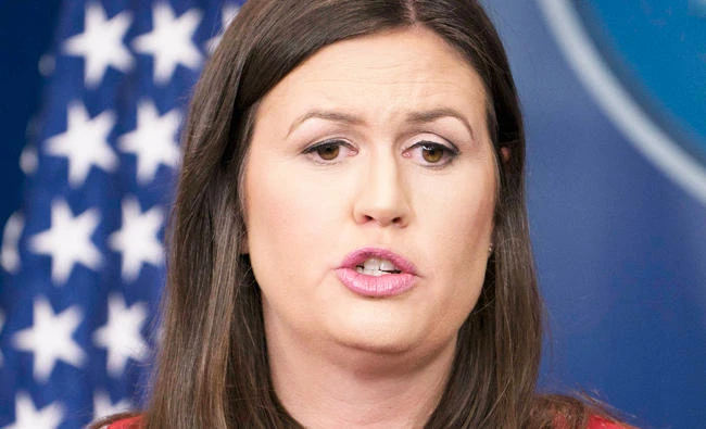 White House Press Secretary Sarah Huckabee Sanders speaks during the daily press briefing at the White House in Washington, DC, in this September 5, 2017 photo. (AFP)