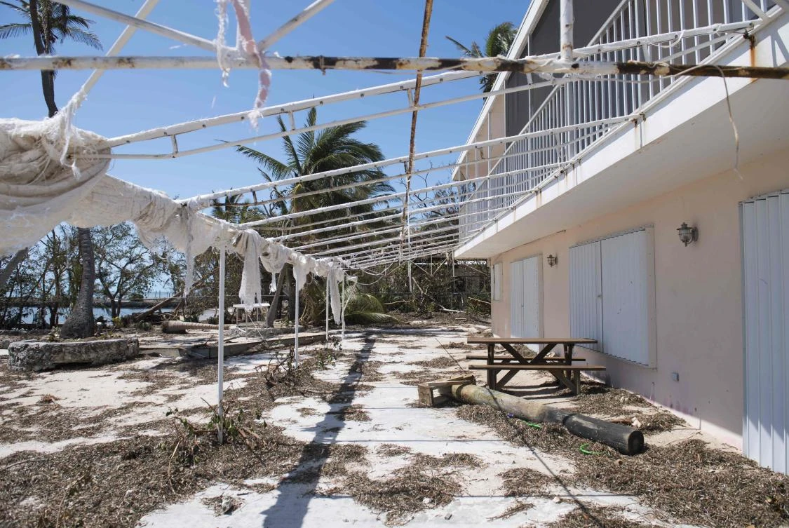 A home damaged by Hurricane Irma is seen in Islamorada, in the Florida Keys. (AFP)