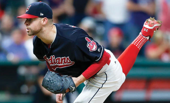 Cleveland Indians starting pitcher Corey Kluber delivers against the Detroit Tigers
during the ninth inning in a baseball game, Tuesday in Cleveland. (AP)