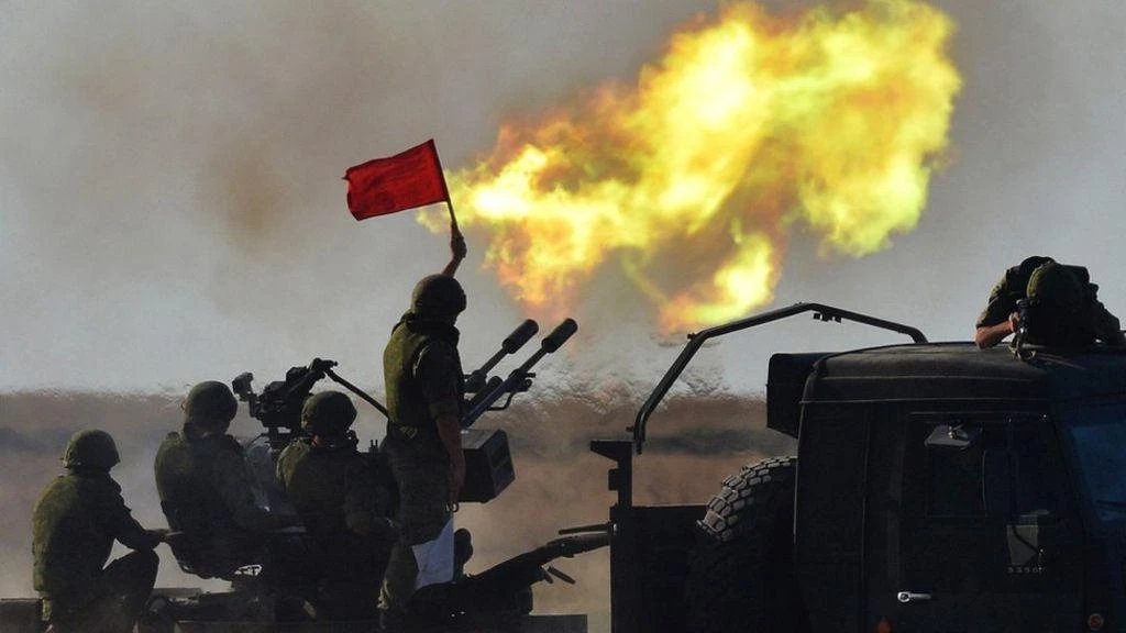 Above, Russian military drills in 2015. Some 12,700 Russian troops are taking part in exercises in Belarus. (AFP)