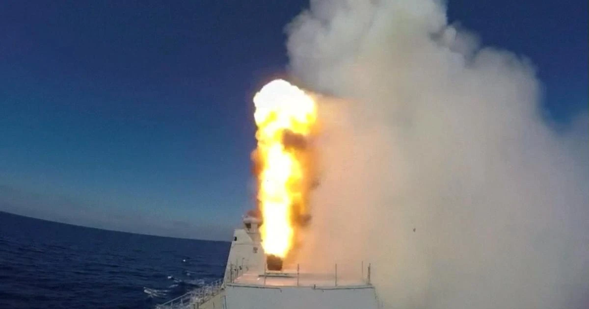 A still taken from Russian Ministry of Defense handout video shows a cruise missile being fired from a Russian warship at sea, on May 31, 2017. (Photo courtesy: video grab)