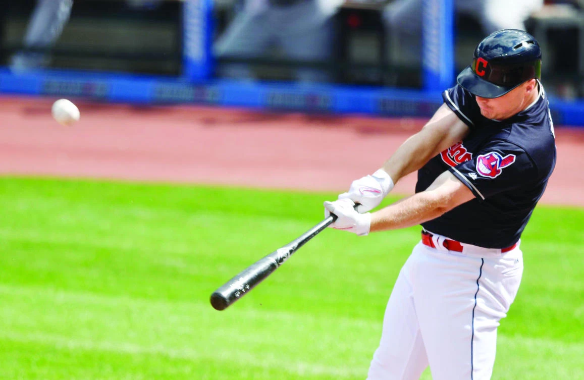 Cleveland Indians right fielder Jay Bruce hits a three-run home run in the first inning against the Detroit Tigers at Progressive Field on Wednesday.(USA TODAY Sports)