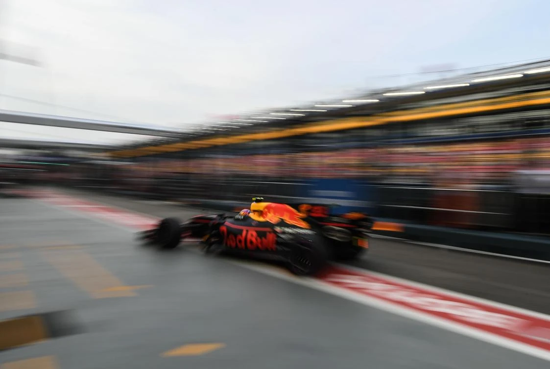 Red Bull’s Dutch driver Max Verstappen returns to the pit lane during the first practice session of the Formula One Singapore Grand Prix in Singapore on September 15, 2017. (AFP)
