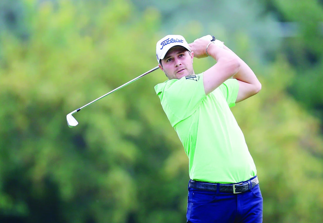 Peter Uihlein tees off on the eighth hole during the first round of the Web.com Tour Albertson's Boise Open at Hillcrest Country Club in Boise, Idaho. (AFP)