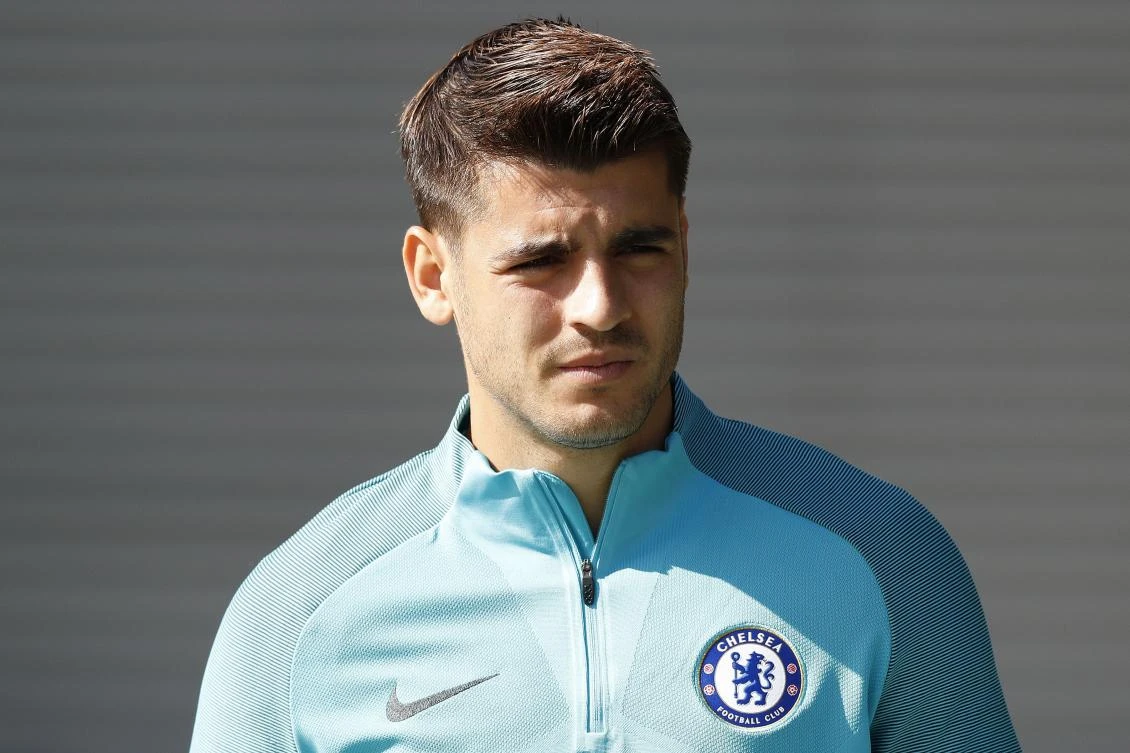 Chelsea’s Spanish striker Alvaro Morata attends team training session at Chelsea’s Cobham training facility in Stoke D’Abernon, southwest of London, on September 11, 2017. (File photo by AFP)