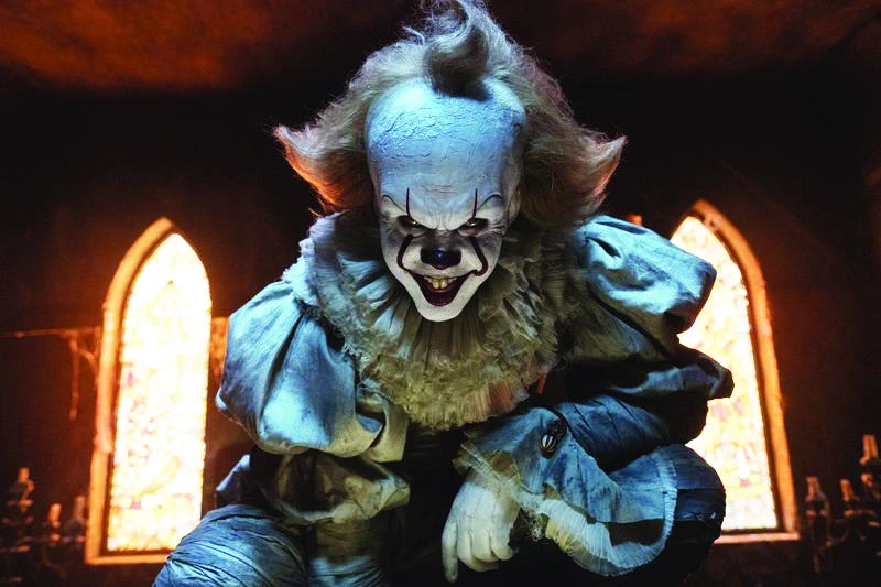 This image released by Warner Bros. Pictures shows
Bill Skarsgard in a scene from ‘It.’ (AP)