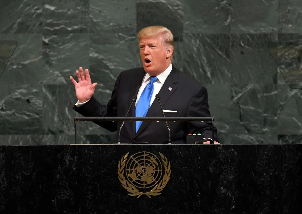US President Donald Trump addresses the 72nd Annual UN General Assembly in New York on September 19, 2017. (File photo by AFP)