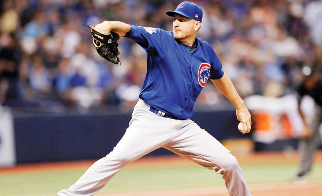 Chicago Cubs starter Mike Montgomery pitches against the Tampa Bay Rays during the second inning of a baseball game Tuesday in St. Petersburg, Fla. (AP)