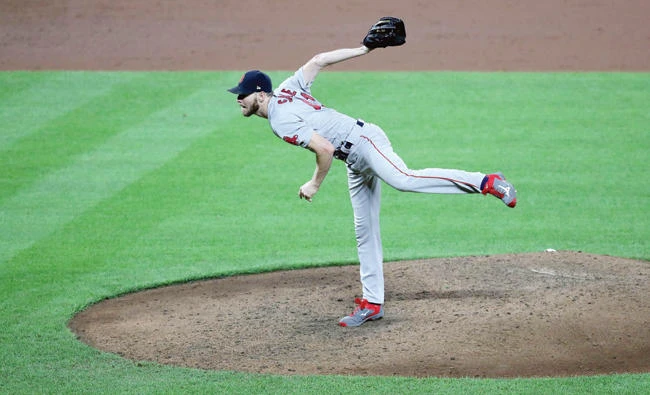 Chris Sale of the Boston Red Sox pitches to Ryan Flaherty of the Baltimore Orioles (not pictured) in the eighth inning at Oriole Park at Camden Yards on Wednesday in Baltimore, Maryland. (AFP)