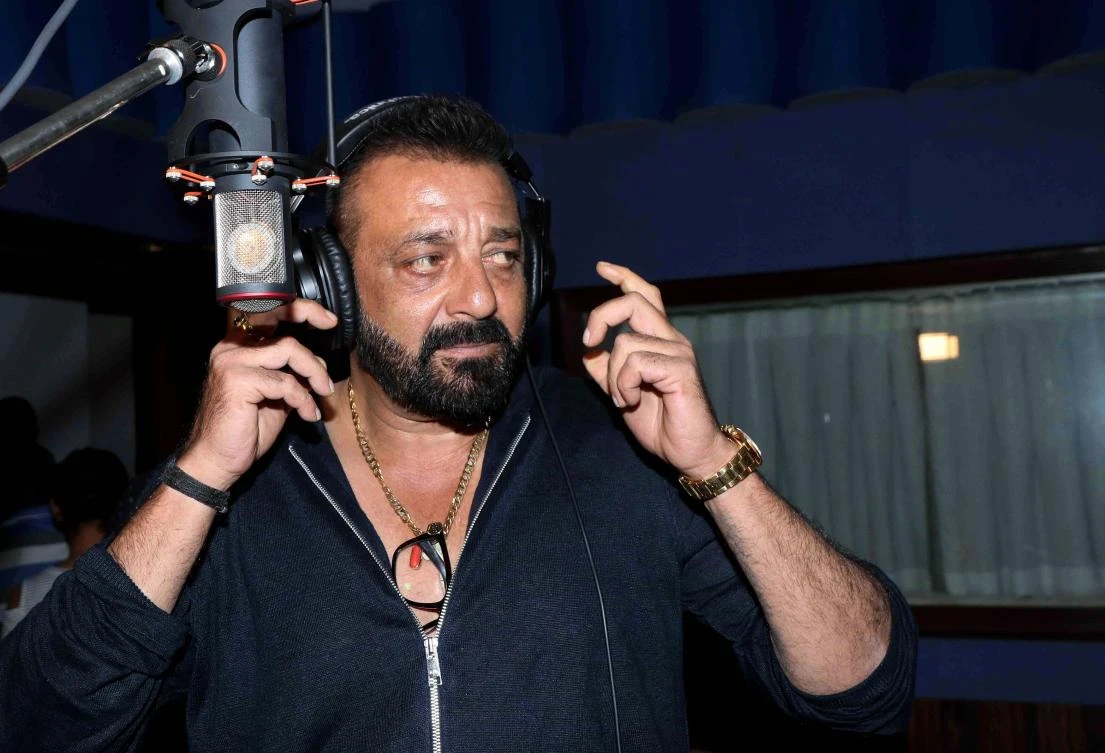 This file photo taken on August 21, 2017 shows Indian Bollywood actor Sanjay Dutt during the recording of the song 'Ganesh Aarti' for Hindi film 'Bhoomi' in Mumbai. (AFP)