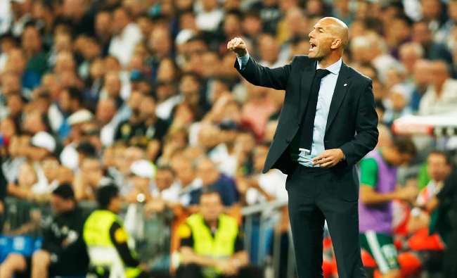 Real Madrid's head coach Zinedine Zidane. (AP)