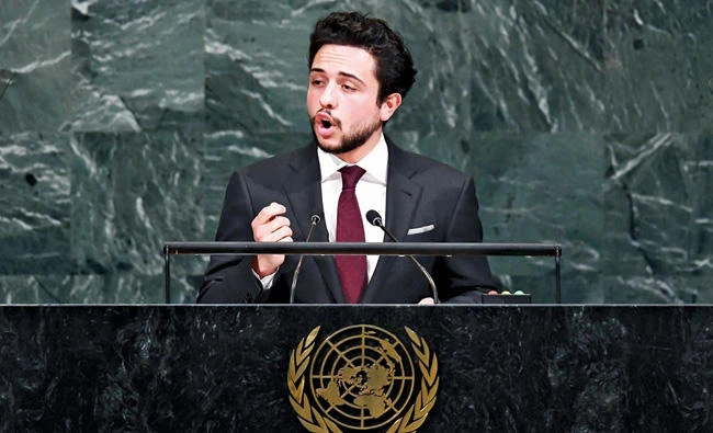 Jordan’s crown prince makes global debut in UN speech