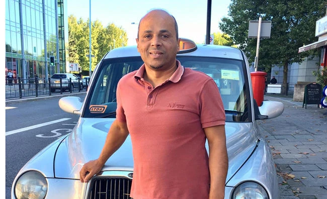 Chawki Hadjlakehal, 50, has been a London cabbie for more than nine years and says the black cabs are “part of London’s heritage.”