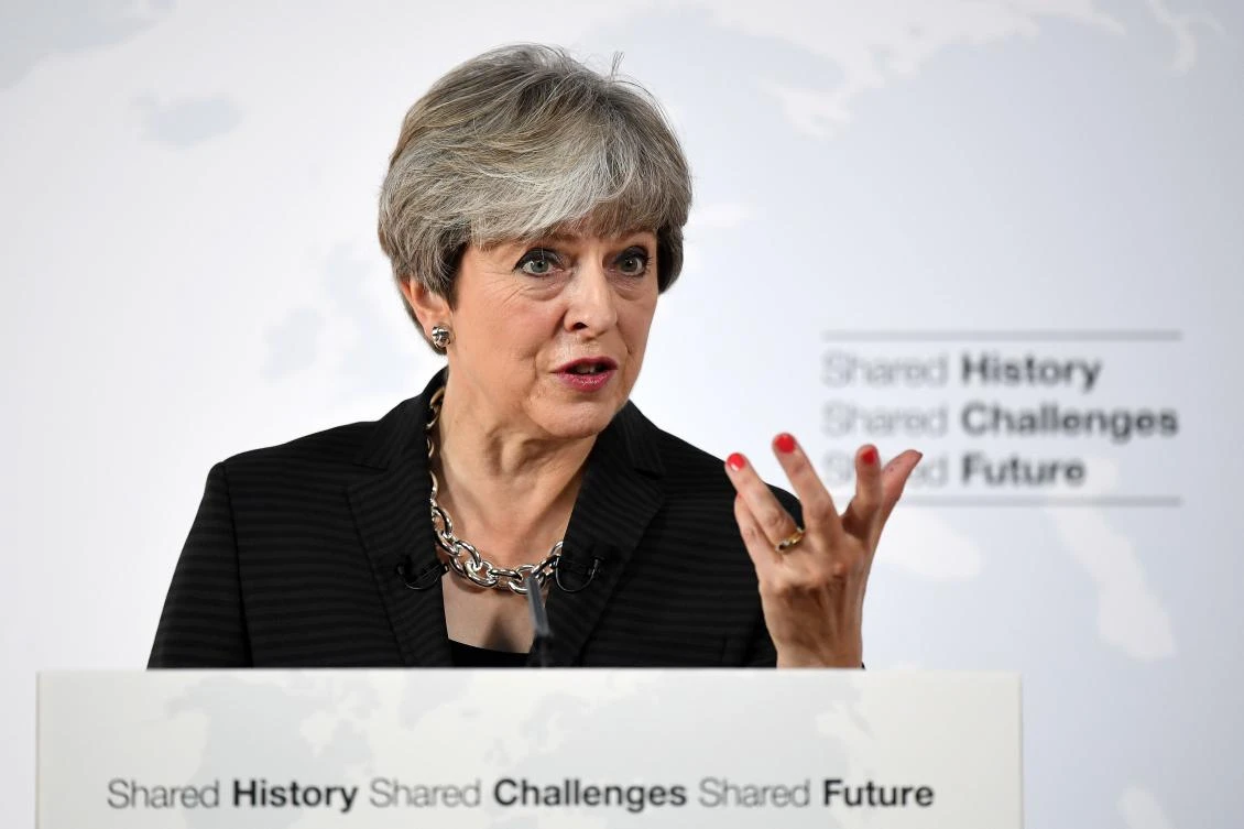Britain’s Prime Minister Theresa May delivered her keenly-awaited Brexit speech in Florence yesterday where she pushed for Britain to stay in the single market during a two year transition (AFP)