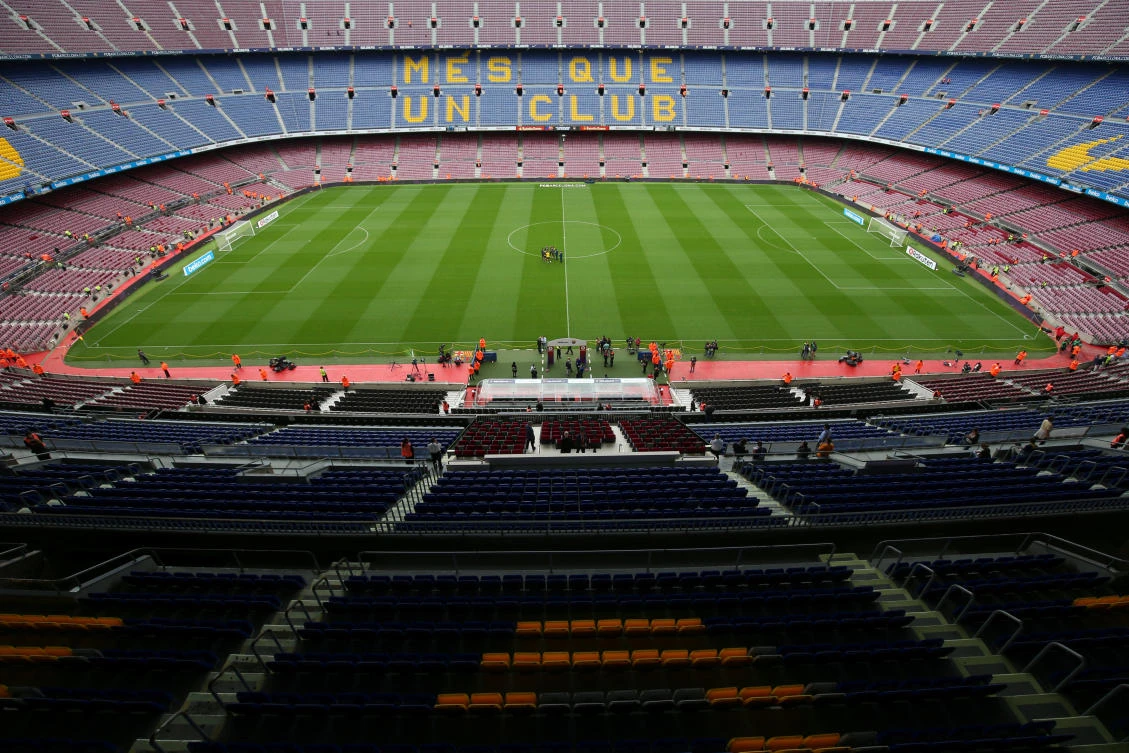 General view of Camp Nou stadium before the start of Spanish La Liga soccer match between Barcelona and Las Palmas in Barcelona, Spain, October 1, 2017. (REUTERS)