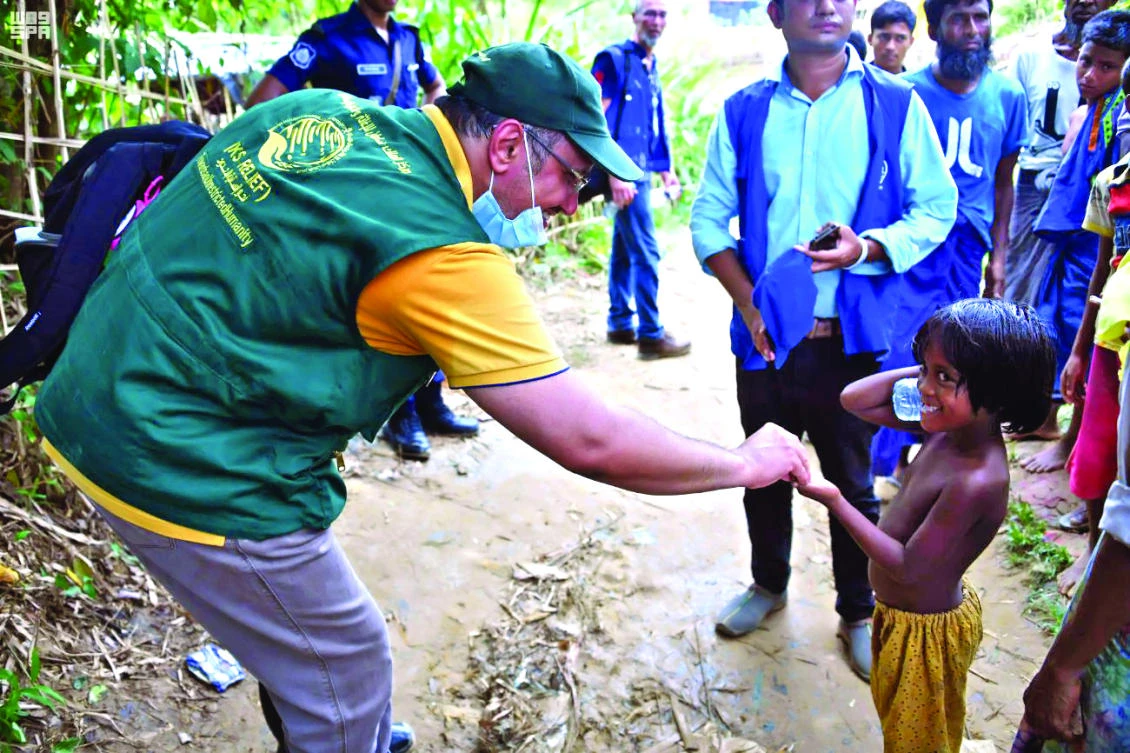 The KSRelief team is currently at the Manojano refugee camp in Bangladesh, attending to the health needs of the 100,000 refugees. (SPA)