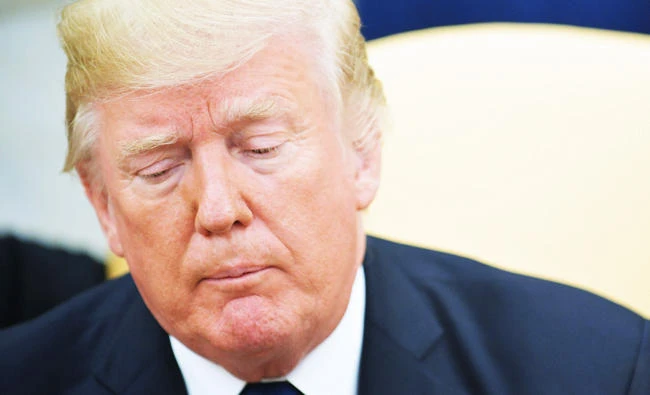 US President Donald Trump speaks during a meeting with Thailand's Prime Minister Prayut Chan-o-cha in the Oval Office of the White House on Monday in Washington, DC. (AFP)