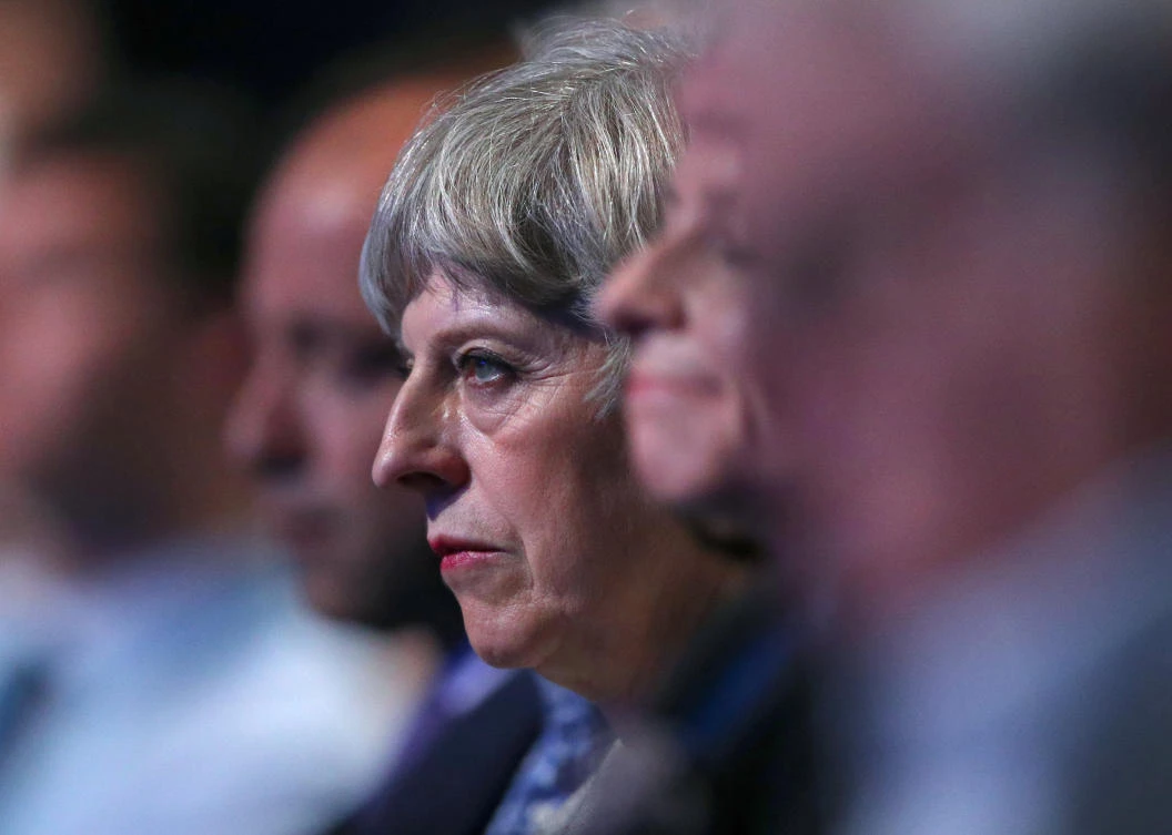 Britain’s Prime Minister Theresa May listens to a speaker at the Conservative Party Conference, in Manchester, Britain October 1, 2017. (File photo by Reuters)