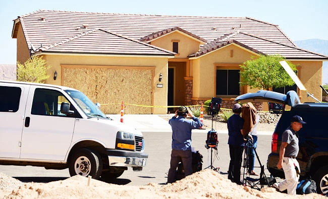 The home mass murderer Stephen Paddock is seen in Mesquite, Nevada on Tuesday. (AFP)