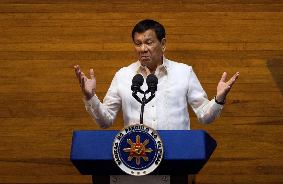 Philippine President Rodrigo Duterte gestures as he delivers his state of the nation address at Congress in Manila. Duterte has been against open-pit mining activities in the Philippines. (AFP)