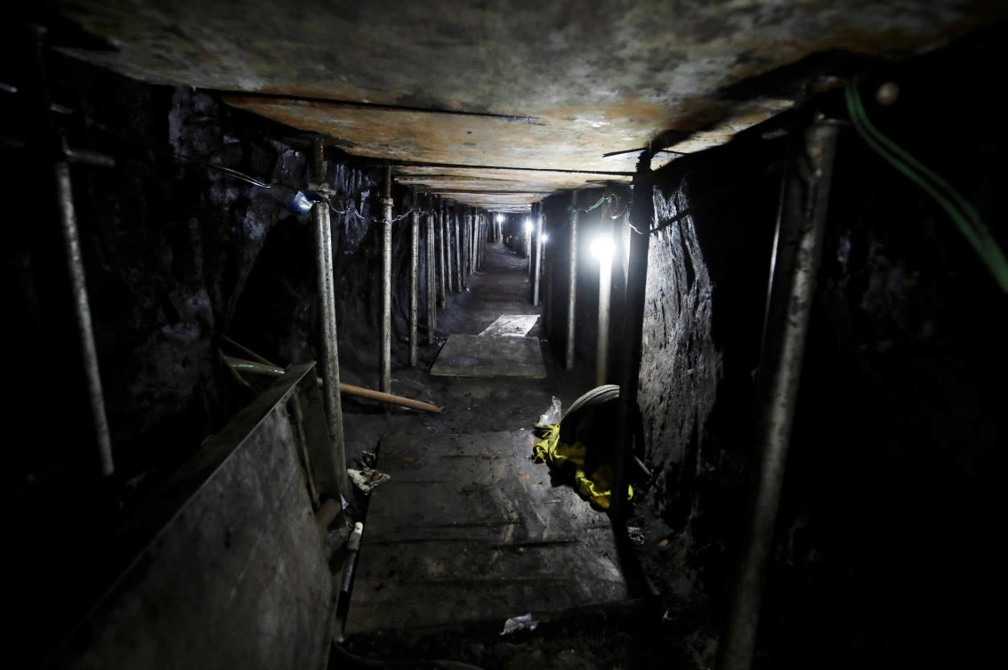 A general view of a 500-meter-long tunnel that would lead into the main vault of Bank of Brazil, according to police, in Sao Paulo, Brazil, October 3, 2017. (File photo by Reuters)