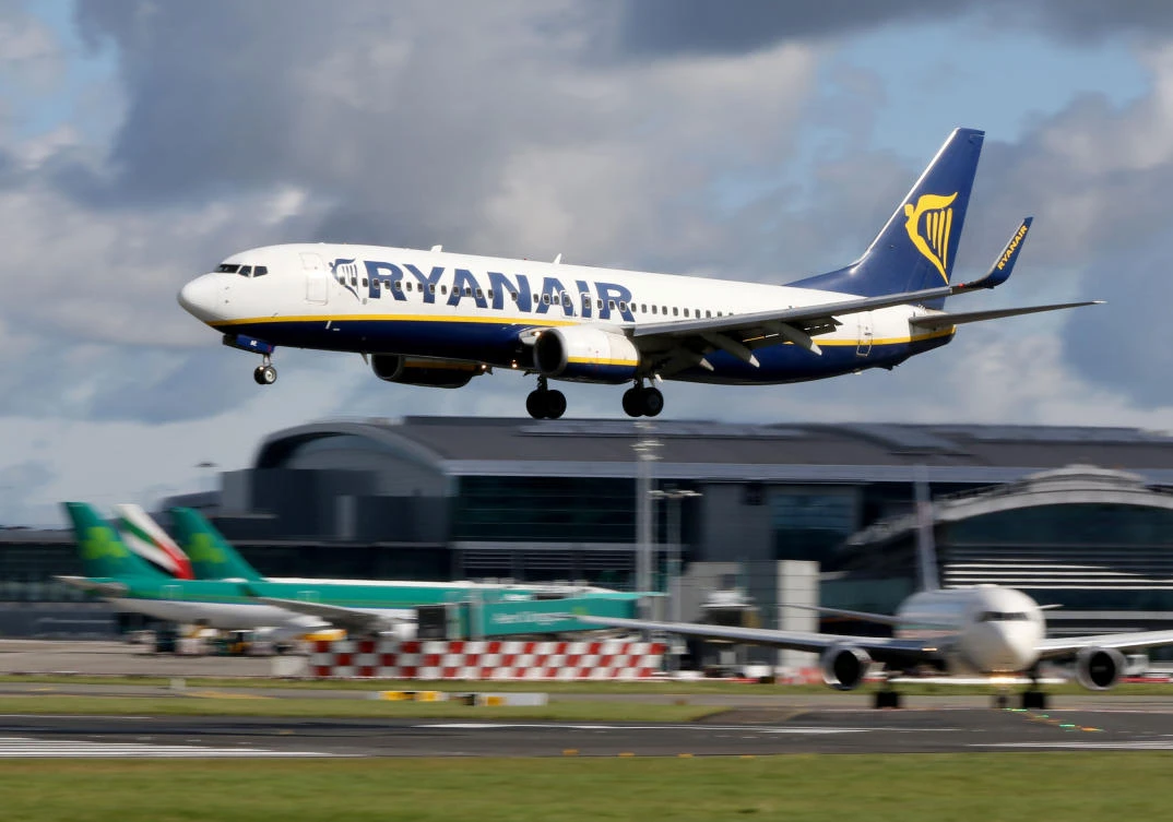 In this photo, a Ryanair plane takes off from Dublin Airport on September 21, 2017. (File photo by AFP)