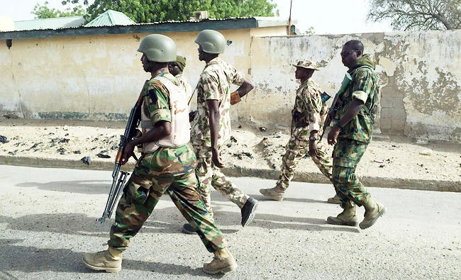 A handout photo released by the Nigerian Army shows Nigerian soldiers in Goniri, in this on March 16, 2015 file photo. (AFP)
