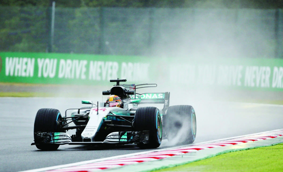 Mercedes’ Lewis Hamilton of Britain during practice in Suzuka Circuit on Friday. (Reuters)