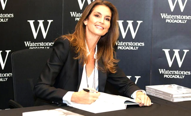 Cindy Crawford poses for photographers at the launch of her Becoming. (AP)