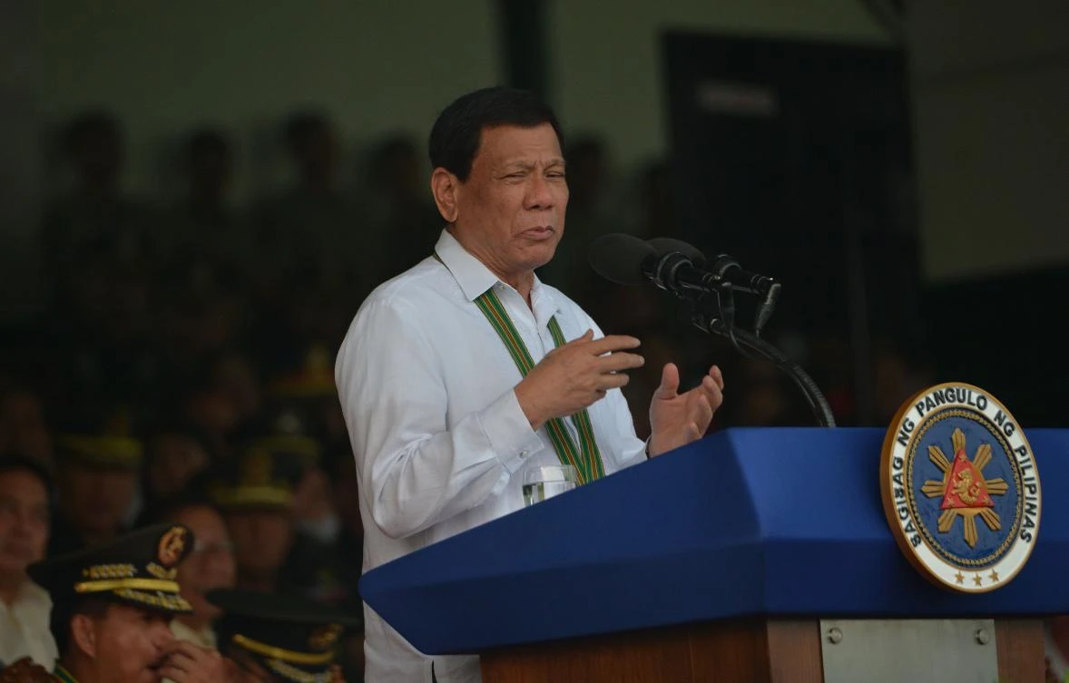 This photo taken on October 6, 2017, shows Philippines President Rodrigo Duterte. (AFP/Ted Aljibe)