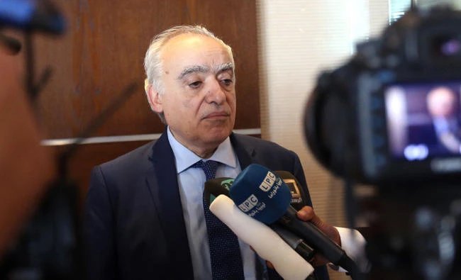 Ghassan Salame, special representative to the Secretary General of the United Nations for Libya, speaks during a press conference in the capital Tripoli on October 3, 2017. (AFP)