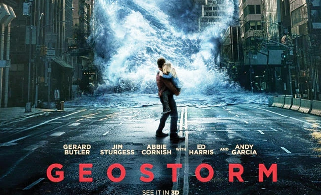 A poster of the Gerard Butler-headlined sci-fi action flick ‘Geostorm.’