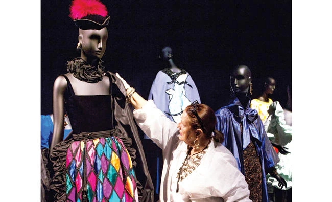A view inside the new Yves Saint Laurent museum in the Moroccan city of Marrakesh. (AFP)
