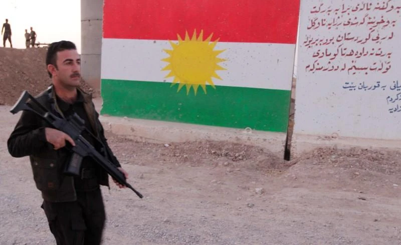 A Kurdish Peshmerga Fighter is seen in the Southwest of Kirkuk. (REUTERS)