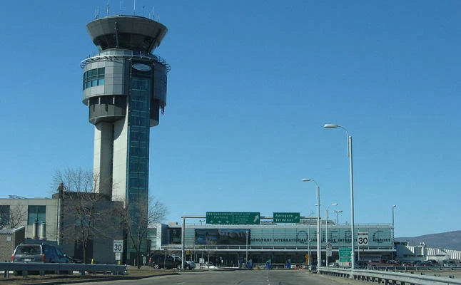 The front aide of the Jean Lesage International Airport in Quebec, Canada, is shown in this photo. A domestic Skyjet plane collided with a drone as it was approaching the airport last Thursday, Canada transport ministry said on Sunday. (Wikimedia Commons)