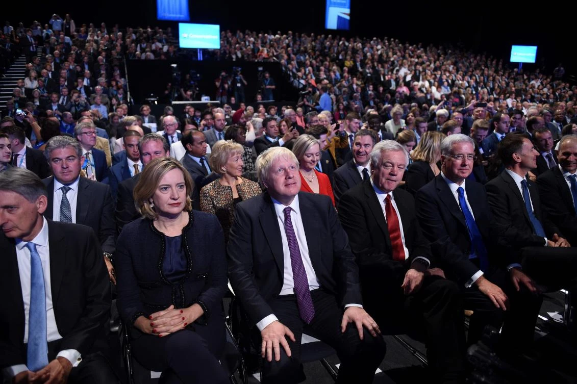UK Government minister at the Conservative Party annual conference in Manchester, northwest England, on October 4, 2017. (AFP)
