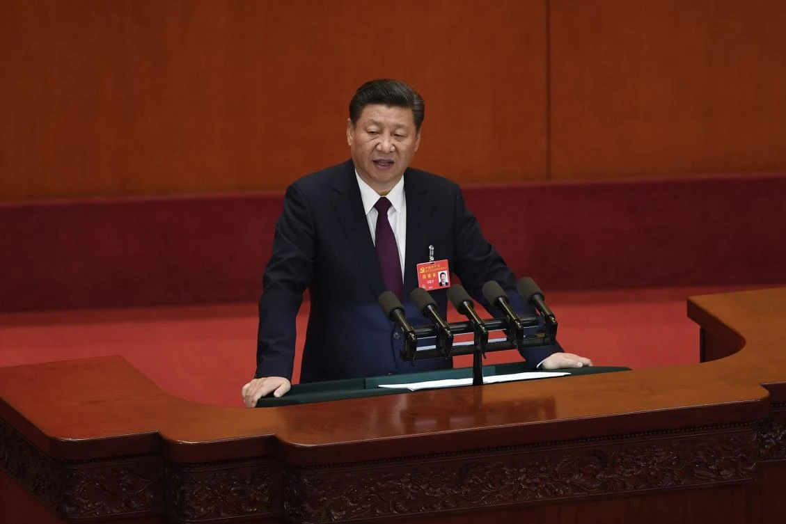 Chinese President Xi Jinping delivers a speech at the opening session of the Chinese Communist Party’s Congress at the Great Hall of the People in Beijing on October 18, 2017. (AFP)