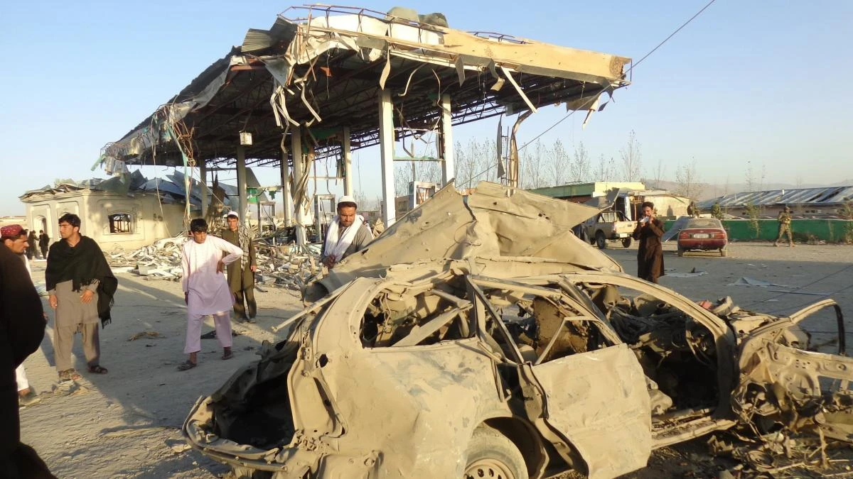 epa06271196 People survey the destruction caused at the scene of a suicide bomb attack that targeted a Police post, in Paktia, Afghanistan, 17 October 2017. At least 20 people, including police chief of Pakita, were killed and 85 others were wounded, most of them Afghan security forces officers, in an attack claimed by Taliban on an important police post in Paktia province in eastern Afghanistan. Over the last two and a half years, the Afghan government has been losing ground to the Taliban and now controls only 57 percent of the country, according to the United States Special Inspector General for Afghanistan Reconstruction (SIGAR). EPA/AHMADULLAH AHMADI