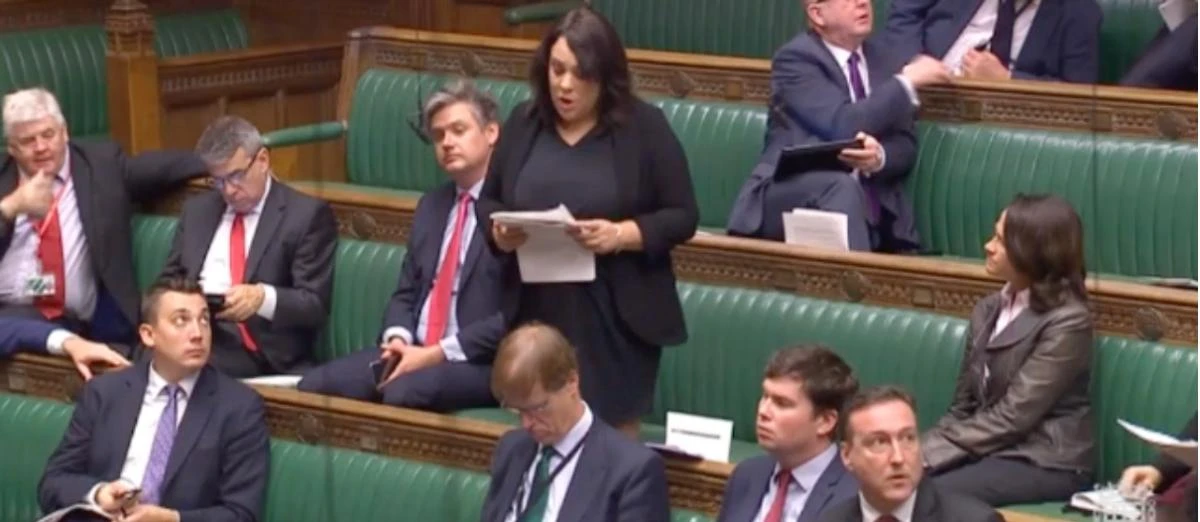 Labour MP Paula Sherriff speaking during parliamentary questions on Tuesday. (Video grab)