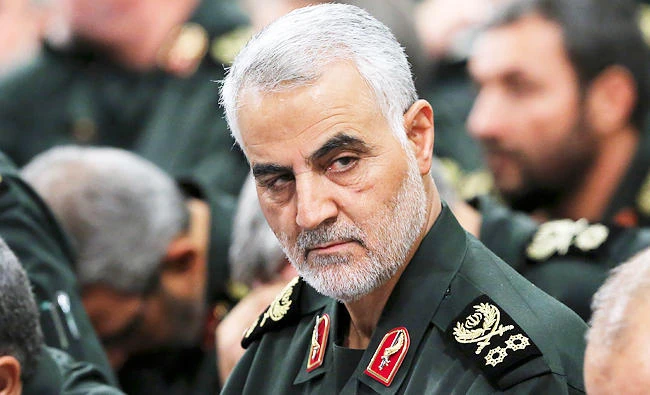 In this Sept. 18, 2016 photo released by an official website of the office of the Iranian supreme leader, Revolutionary Guard Gen. Qassem Soleimani, center, attends a meeting with Supreme Leader Ayatollah Ali Khamenei and Revolutionary Guard commanders in Tehran, Iran. (AP)